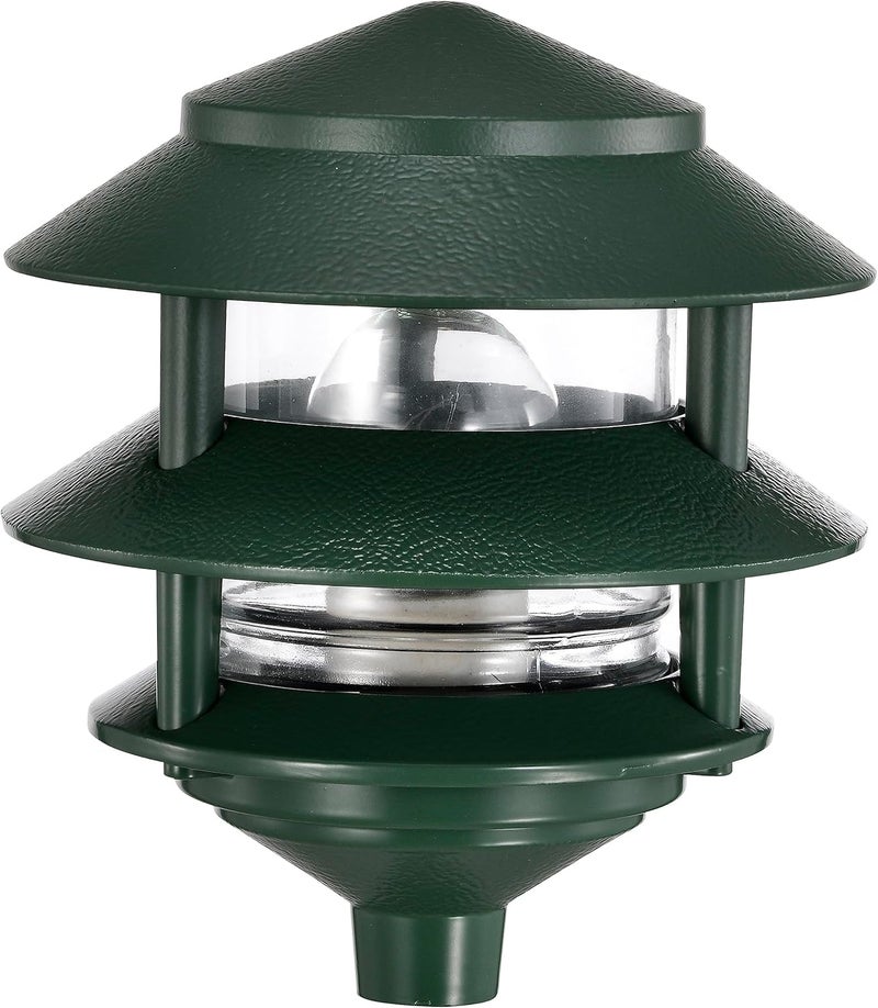 Nuvo SF77323 One 2 Louver Hood Outdoor Pagoda Landscape Pathway Light 2 TierSmall Green - Image 1