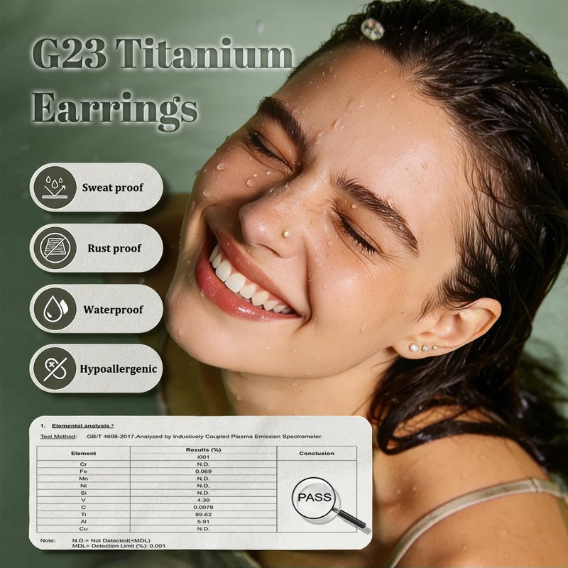GEMQUEEN Flat Back Earrings Hypoallergenic : G23 Titanium Earring Threadless 16G Push in Cartilage Helix Tragus Conch Piercing Jewelry Small Nose Lip Labret Bezel Studs for Women Men Trendy 4 Pairs - Image 3