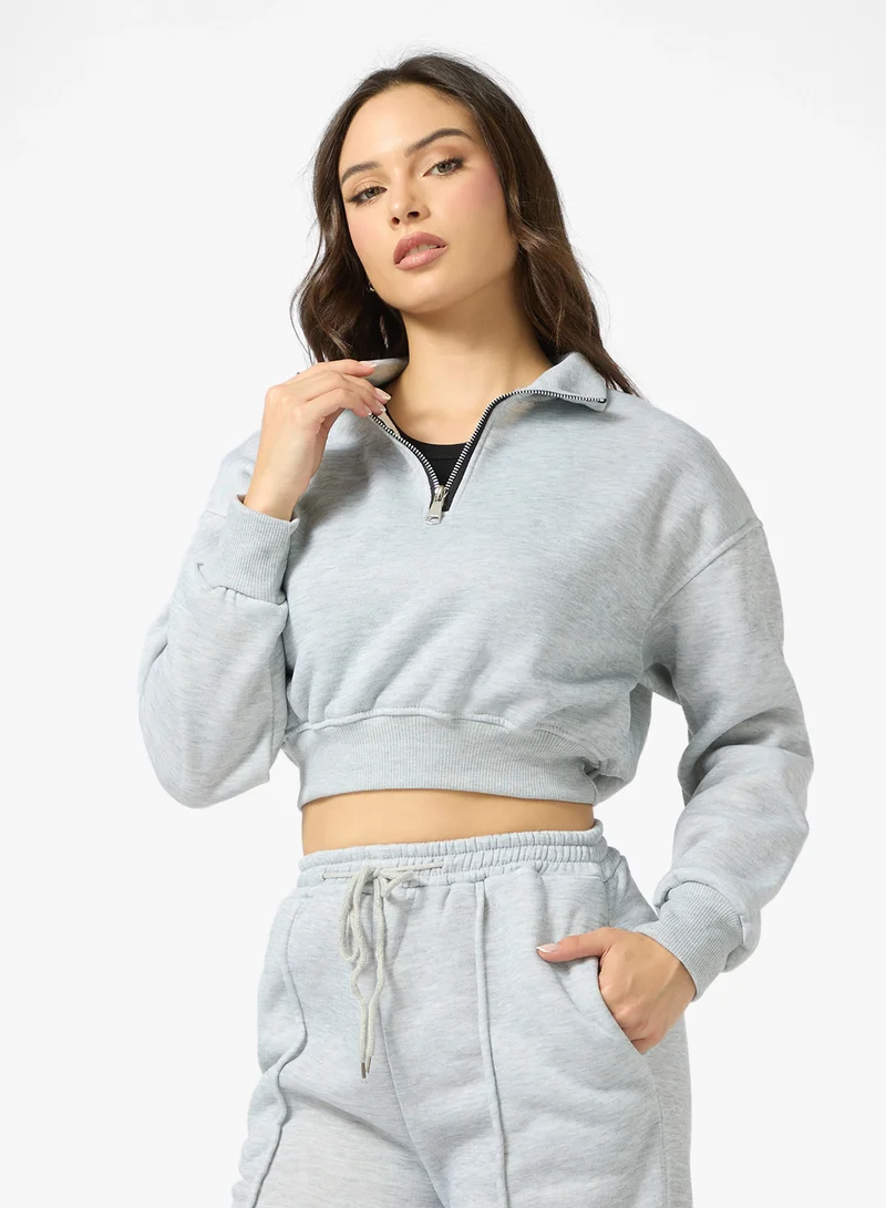 Ginger Oversize Half Zip Sweatshirt & Sweatpant Set