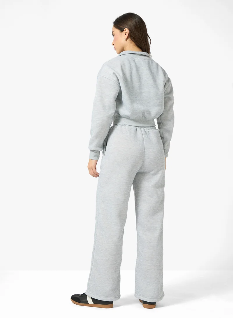 جينجر Oversize Half Zip Sweatshirt & Sweatpant Set