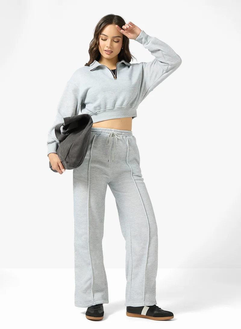 Ginger Oversize Half Zip Sweatshirt & Sweatpant Set