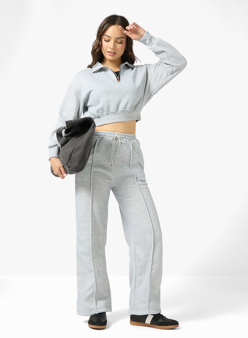 Ginger Oversize Half Zip Sweatshirt & Sweatpant Set - Image 5