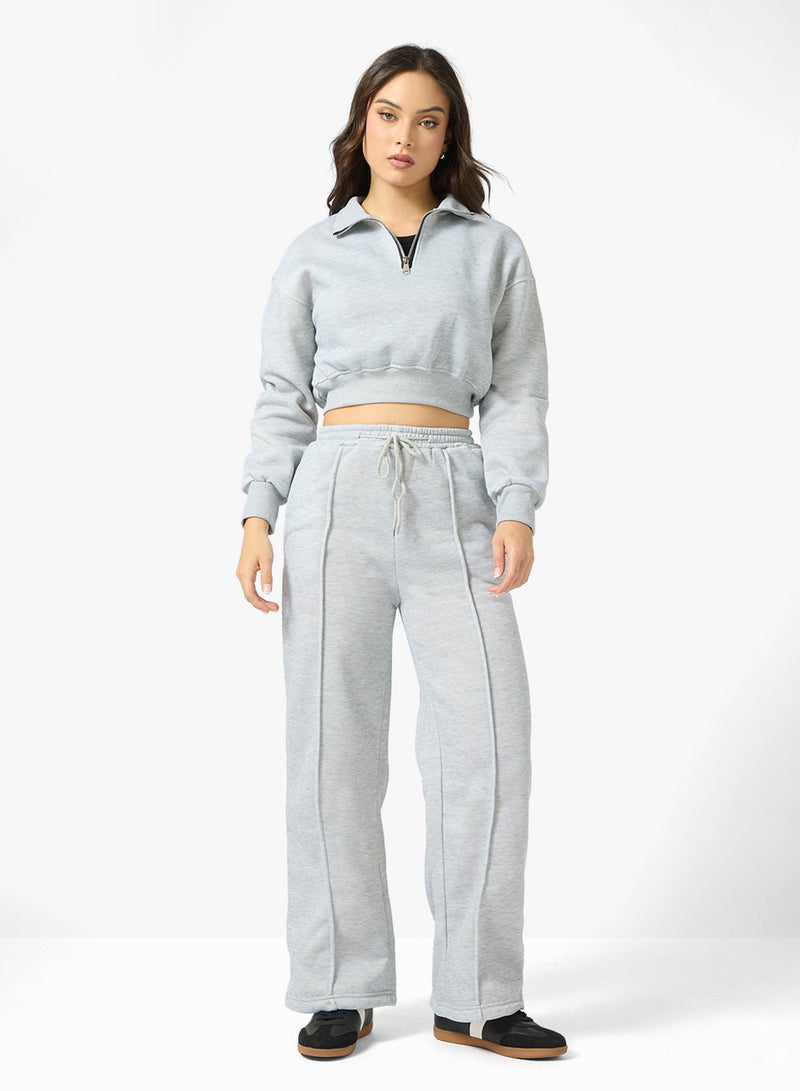 Ginger Oversize Half Zip Sweatshirt & Sweatpant Set - Image 1