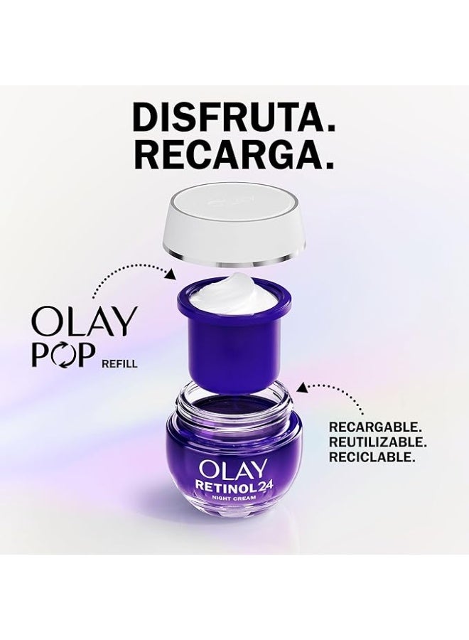 Olay Retinol 24 Moisturising Night Cream for Face, Skin Care with Vitamin E, Antioxidant, Overnight Well-Aging: Smoothing, Renews and Moisturises, 50 ml - Image 2