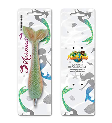 Planet Pens Sparkle Green Mermaid Tail Novelty Pen - Unique Kids and Adults Office Supplies Ballpoint Pen, Colorful Fairy Tale Animal Writing Pen For School and Office - Image 4