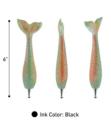 Planet Pens Sparkle Green Mermaid Tail Novelty Pen - Unique Kids and Adults Office Supplies Ballpoint Pen, Colorful Fairy Tale Animal Writing Pen For School and Office - Image 2