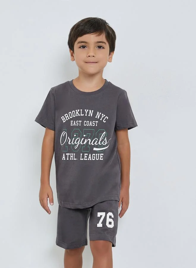Styli Boys Printed T-Shirt and Shorts Set