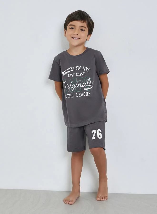 Styli Boys Printed T-Shirt and Shorts Set