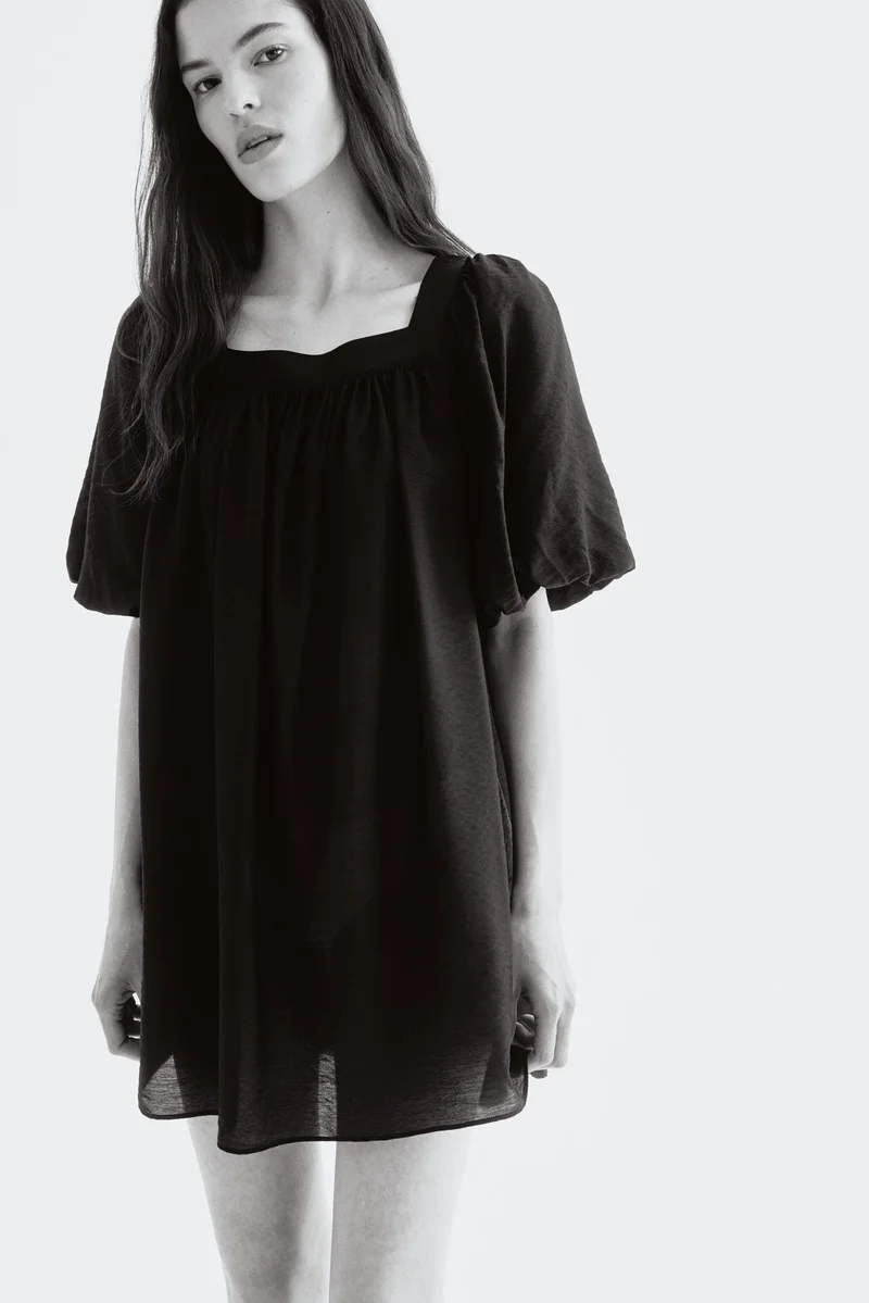 اتش اند ام فستان تونك بأكمام بالون