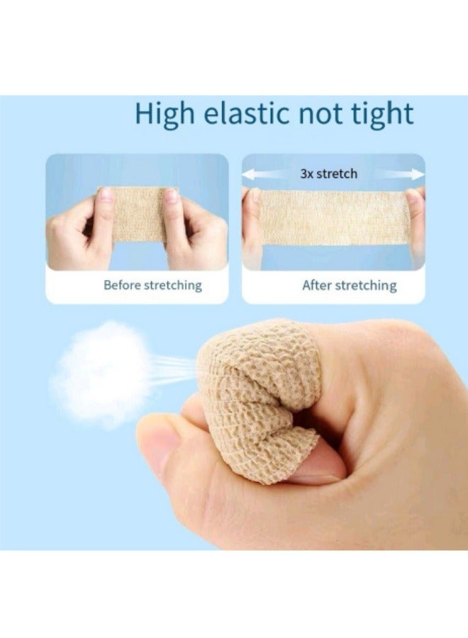 1 لفة من الضمادة المرنة ذاتية اللصق، ضمادة رياضية غير منسوجة ذاتية اللصق، ضمادة للحيوانات الأليفة 7.5 × 4.5 سم - Image 2