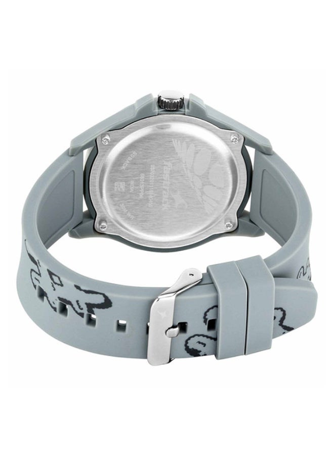 Fastrack Tees Hashtag Quartz Watch Blue Round Dial  Grey Strap Unisex watch - Image 4