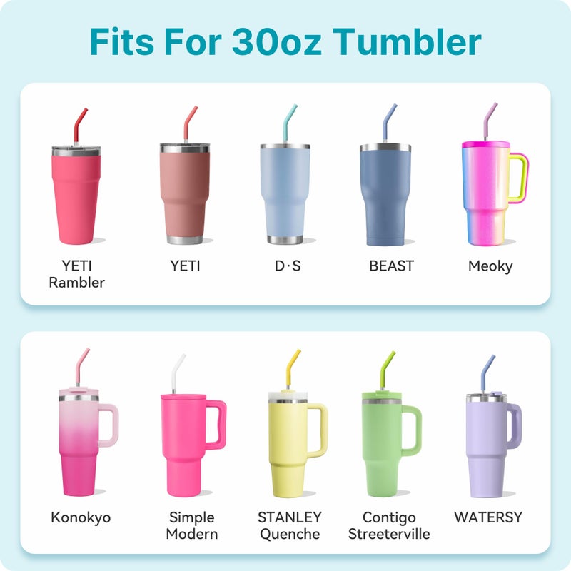 Soledea 30 oz Straight Metal Straws with Silicone Tip for 30 oz Tumbler, 6 Pcs Stainless Steel Reusable Drinking Metal Straw for YETI, STANLEY, US Acrylio, BJPKPK, Simple Modern and so on - Image 5