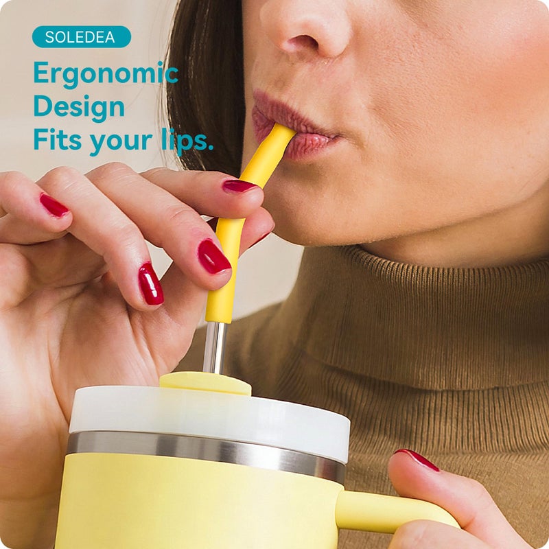 Soledea 30 oz Straight Metal Straws with Silicone Tip for 30 oz Tumbler, 6 Pcs Stainless Steel Reusable Drinking Metal Straw for YETI, STANLEY, US Acrylio, BJPKPK, Simple Modern and so on - Image 3