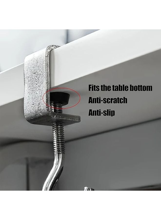 5Pcs Silvery Iron Auxiliary Hooks 360 Rotation No Drilling Holds 110LB Home Storage - Image 5