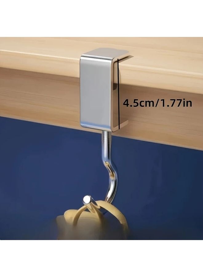 5Pcs Silvery Iron Auxiliary Hooks 360 Rotation No Drilling Holds 110LB Home Storage - Image 4