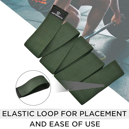 AQF Knee Wraps Weight Lifting Bandage - IPL and USPA Approved Gym Knee Support - Heavy Duty 78” Elasticated Support Straps Guard Powerlifting, Squatting (Pair) (Military Green) - Image 3