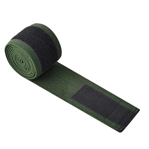 AQF Knee Wraps Weight Lifting Bandage - IPL and USPA Approved Gym Knee Support - Heavy Duty 78” Elasticated Support Straps Guard Powerlifting, Squatting (Pair) (Military Green) - Image 5