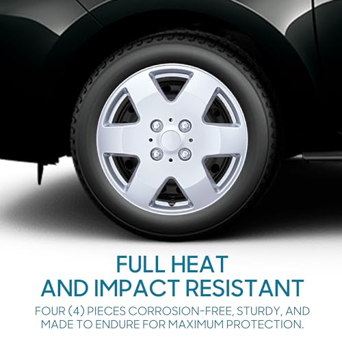 BDK مجموعة كاملة من 4-15 بوصة من أغطية العجلات البديلة للسيارات، غطاء العجلة، تركيب سهل بنظام النقر، ملاءمة آمنة، مقاومة للحرارة والصدمات، بديل مباشر لعجلات المصنع الأصلية - تناسب جنوط 15 بوصة - Image 4