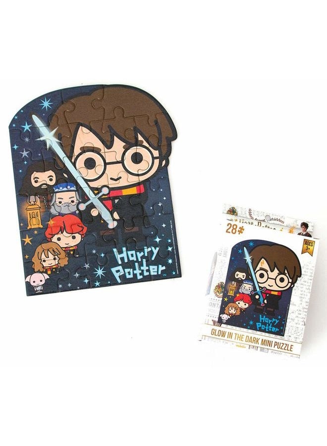 Playhouse Glow in The Dark Harry Potter Chibi 28-Piece Die-Cut Shaped Mini Puzzle for Kids - Image 3
