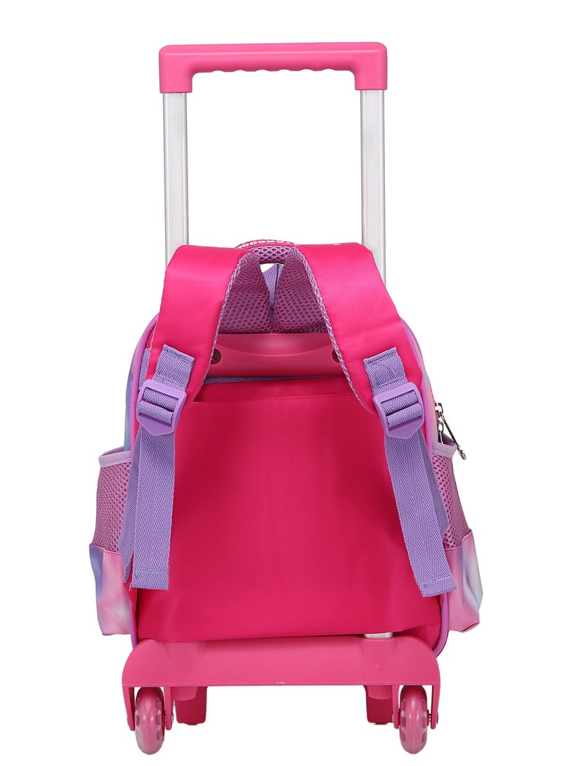 ستارجولد حقيبة ظهر للأطفال 3 قطع للفتيات الصغيرات، 1 غداء، 1 صندوق أقلام و 1 حقيبة مع حزام قابل للتعديل للمدرسة 2 عجلات 12 بوصة - Image 4