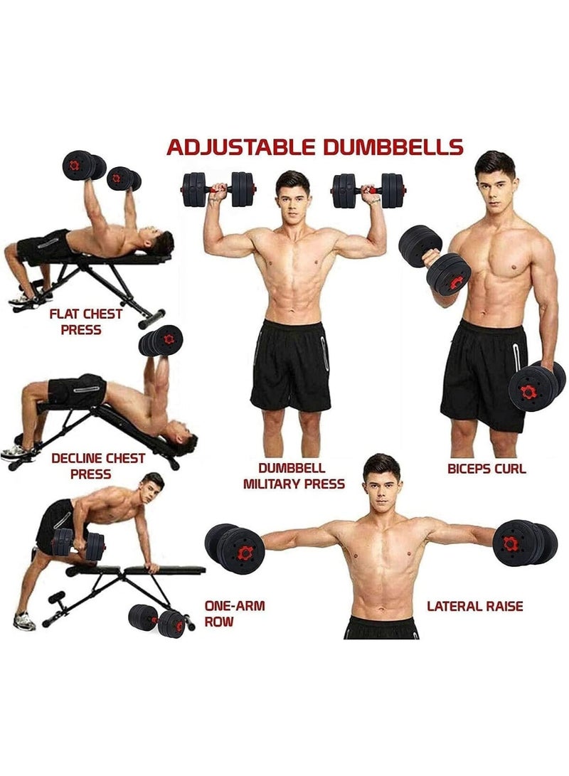 عربست مجموعة الدمبل ذات الوزن القابل للتعديل 4 في 1 ، الدمبل القابلة للتعديل ، مجموعة الوزن الحر 10 كجم ، تستخدم كحديد ، kettlebell ، رف تمرين الضغط ، تمارين اللياقة البدنية للصالة الرياضية المنزلية ، للرجال / النساء - Image 3