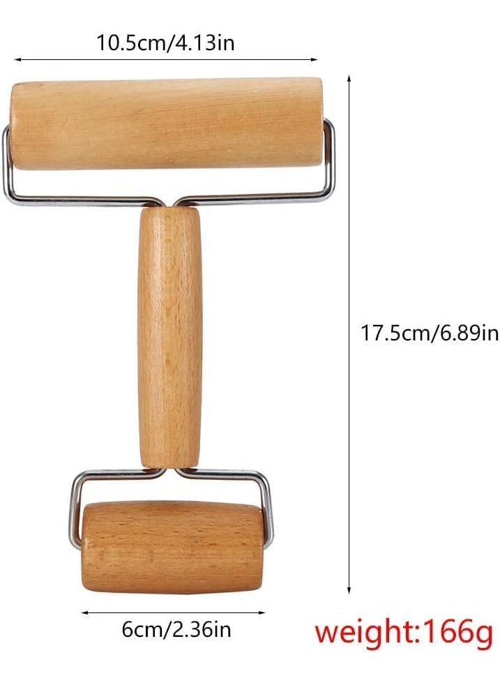 CLIXERA 2 in 1 Double Rolling Pin Wooden Baking Dough Roller Wood Non Stick Pizza Baker Set Home Kitchen Head for Pastry Ballon Chapati Roti Puri Cookie Biscuit Cake Pad Dough Kneading Large Size Pack 1  - Image 5