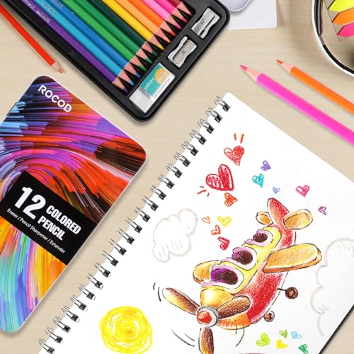 ROCOD 12-Color Colored Pencils Professional Coloring Pencils for Adults Art Color Drawing - Image 5