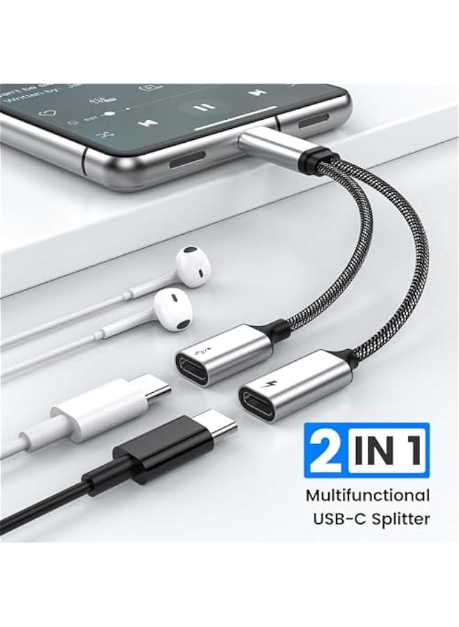 موزع USB-C، محول من ذكر إلى أنثيين، كابل شحن موزع منفذ C لأجهزة Mac و Xbox One و PS5 والكمبيوتر المحمول (ليس للشاشة) - Image 5