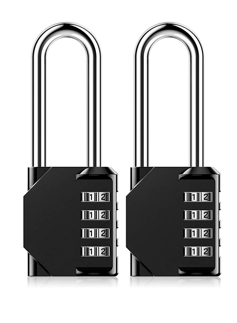 Heavy Duty Weatherproof Combination Padlock - 4-Digit Resettable Zinc Alloy Lock with 2.5 Inch Shackle for Shed, Gate, School, Gym, Toolbox - 2 Pack - Image 1