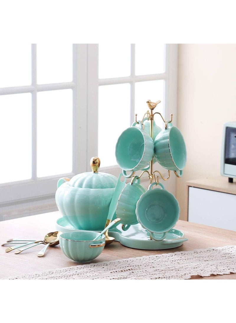 MARBLE - Soup mug set 17 pcs with bowl, Marble Royal Green 022800050 - Image 1