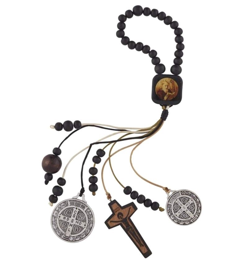 Autom Saint Benedict Medal Home Protection Assorted Color Hanger for Home Decor 11 Inch