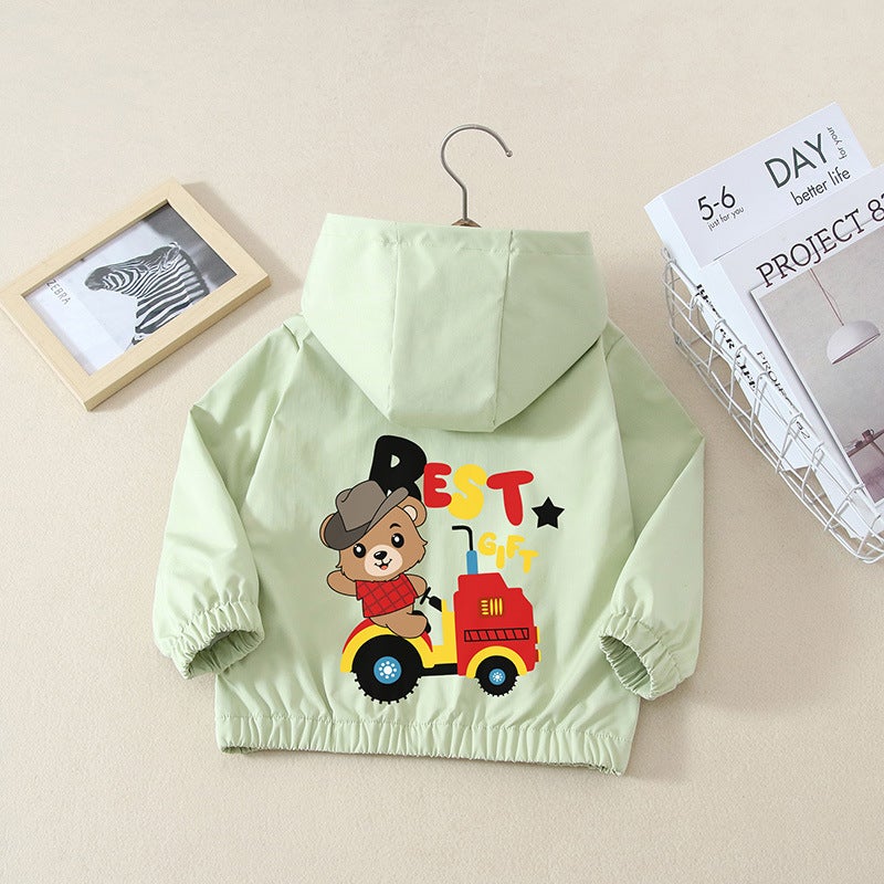 Boys' Spring Coat Children'S Coat Boys' Spring Jacket Clothes Boys' Baby Hooded Top Trendy - Image 1