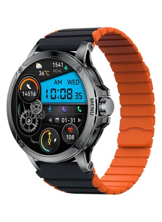 Maxwell MW Alpha Smart Watch, 40 Days Standby Time, Dial/Answer Calls, SMS BT5.2, IP68 Waterproof, Super AMOLED Retina Screen, 100+ Sports Mode, Compatible with iOS & Android, Unisex (Black/Orange) - pzsku/Z7058BFCA5F56049D8EACZ/45/1746217345/170511d5-72e2-4f73-b3a3-656b3d70095b