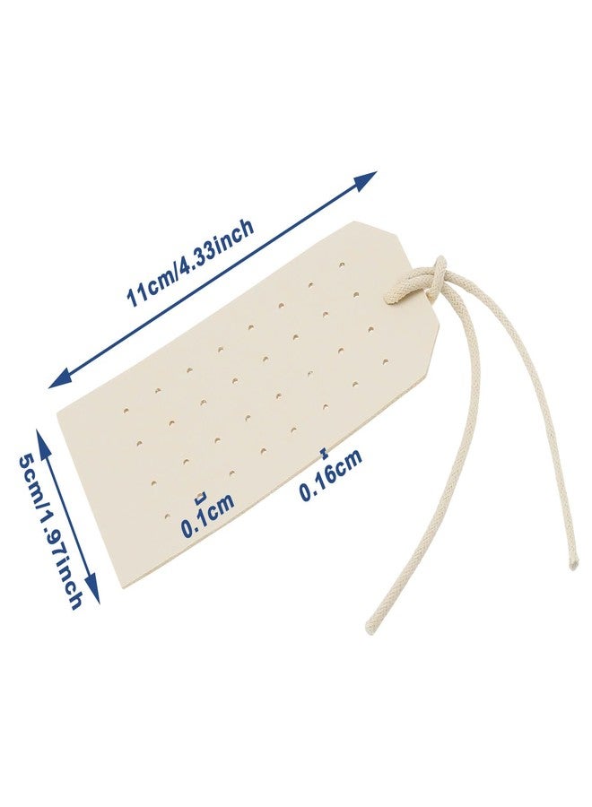 ECSiNG 4Pcs Portable Leather Earring Holders 11x5x0.16cm 1mm Hole Earring Organizer Hanging Jewelry Organizer for Dressing Table Blue Beige Pink Purple - Image 4