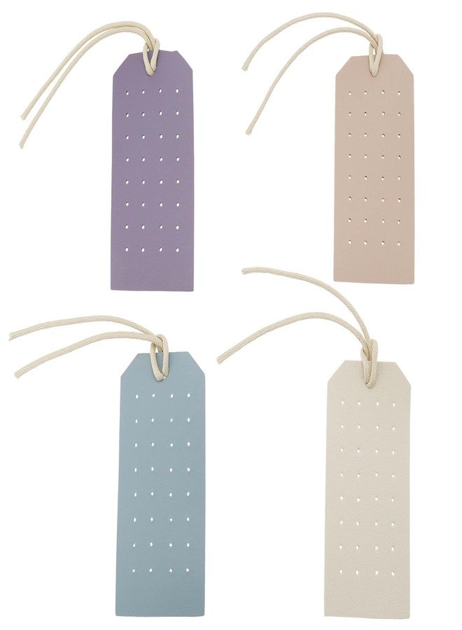 ECSiNG 4Pcs Portable Leather Earring Holders 11x5x0.16cm 1mm Hole Earring Organizer Hanging Jewelry Organizer for Dressing Table Blue Beige Pink Purple - Image 1