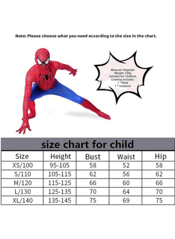 AUTOYSUR طقم زي سبايدر مان التنكري ثلاثي الأبعاد لبطل خارق بدلة جسم كاملة من الإسباندكس للأطفال بدلة سبايدر مان التنكري - Image 5