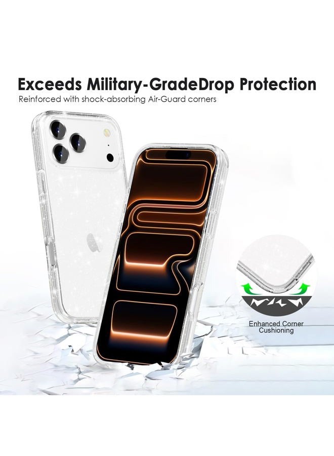 TENOC Phone Case Compatible with 17 Pro Max, Glitter Case Clear Sparkling Protective Bumper Cute Cover for Girls Women (6.9") - Image 4