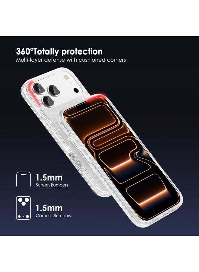 TENOC Phone Case Compatible with 17 Pro Max, Glitter Case Clear Sparkling Protective Bumper Cute Cover for Girls Women (6.9") - Image 3