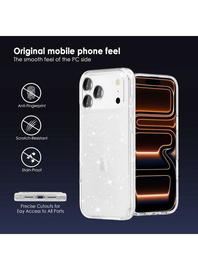 TENOC Phone Case Compatible with 17 Pro Max, Glitter Case Clear Sparkling Protective Bumper Cute Cover for Girls Women (6.9") - Image 5