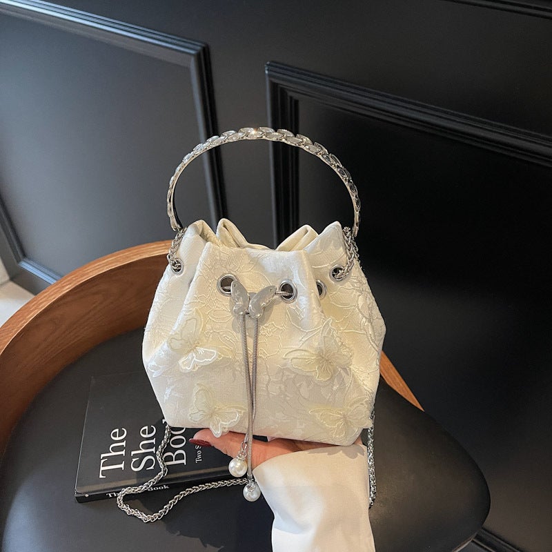 New Fashion High-End Chain Bucket Bag 2025 Chinese Style Embroidered Shoulder Crossbody Niche Handbag For Women - Image 2