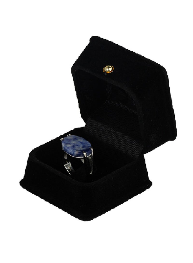 RS Men's silver Shankar ring with a blue veined stone - Image 2