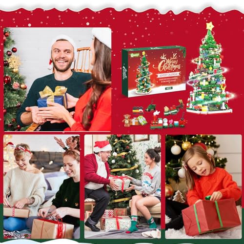 GEVINST Advent Calendar 2025 Adult Teen Boy Girls Kids Christmas Tree Building Set Toys with Led light, Holiday 24 Days Christmas Countdown Calendars Xmas Tree, Fun Cute Gifts (1083 PCS) - Image 5