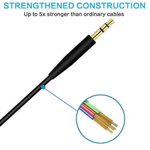 Saipomor QC45 Audio Cable Compatible with Bose On-Ear 2 OE2 OE2i QC25 QC35 QC35II Soundlink SoundlinkII SoundTrue NC700 Headset (Black) - Image 2