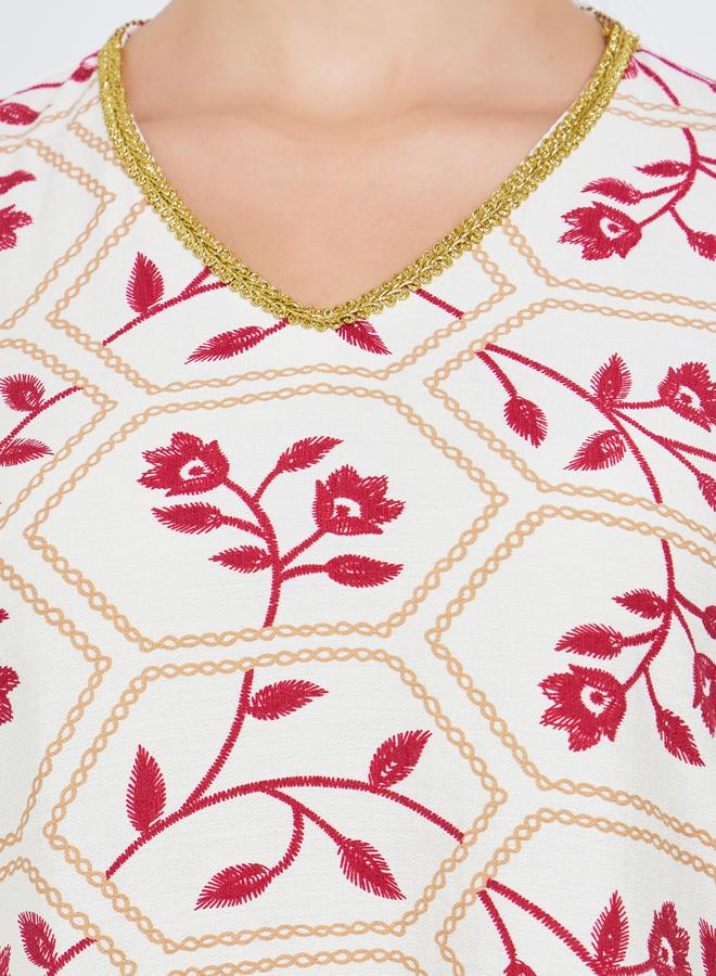 Amirah Women Floral Printed A-Line Jalabiya - Image 4