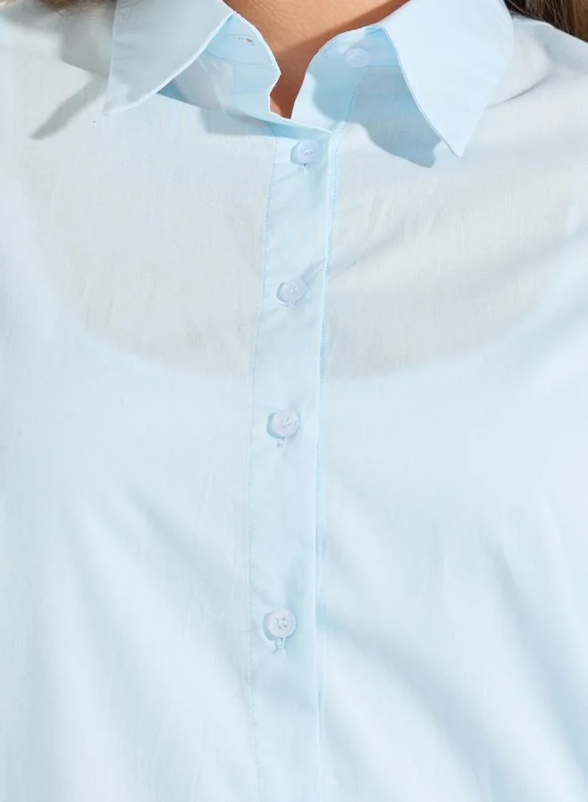 Styli Plus Size Solid Button Through Oversized Shirt