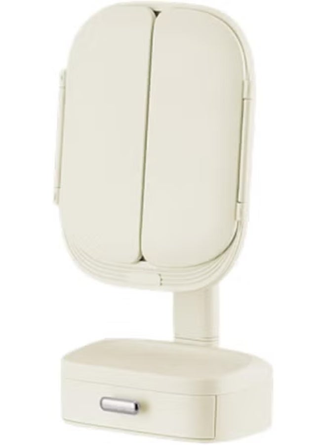 تايجر Tri-Fold LED Makeup Mirror with 1X/2X/3X Magnification – Adjustable Touch Screen Vanity Mirror with Bright LED Lights, Foldable Travel-Friendly Design, 180° Rotation, Dual Power via USB or Battery – Model B Dressing Table Mirror for Makeup & Skincare - Image 1