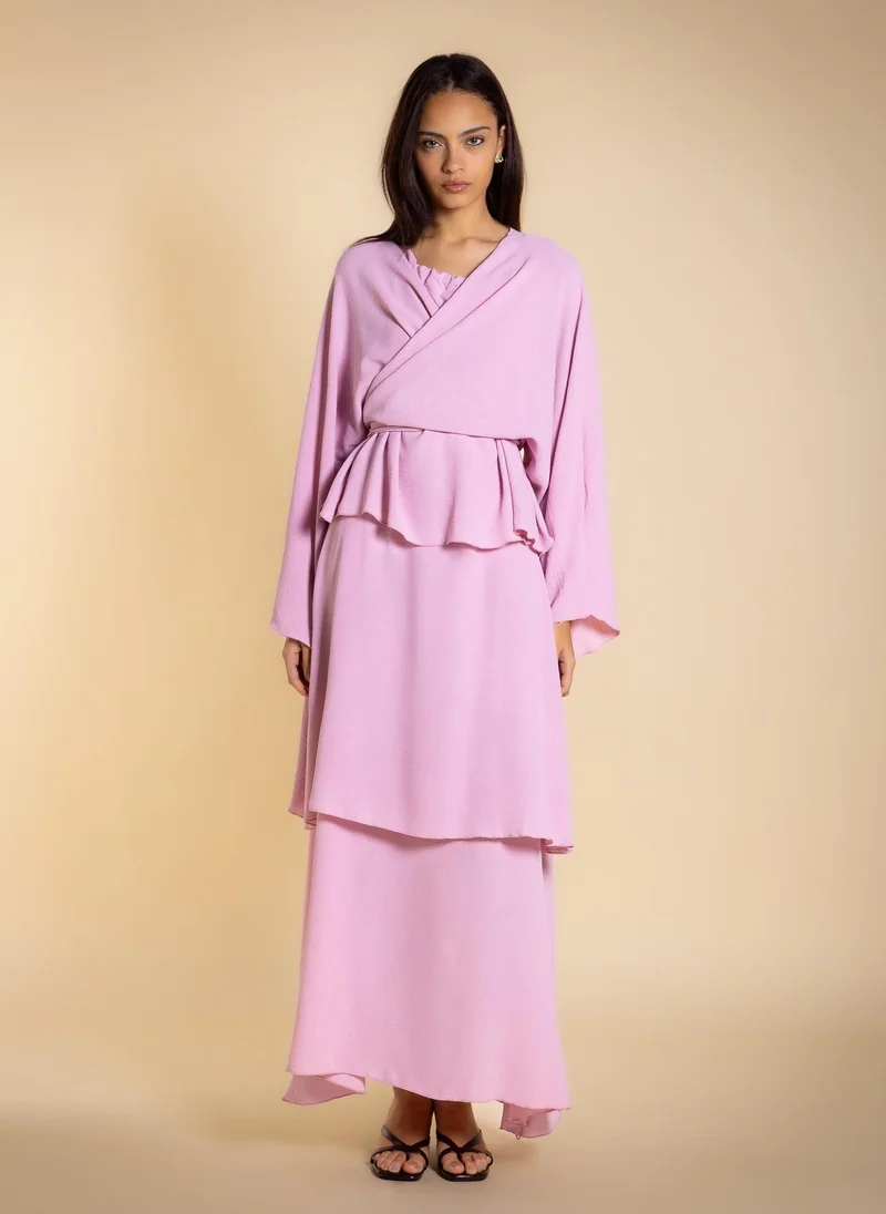 شايبس MIDI RUFFLE DRESS WITH JACKET