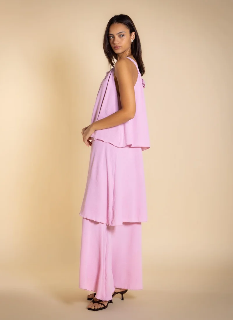 SHAPES light pink MIDI RUFFLE DRESS WITH JACKET for Women | Best Price UAE