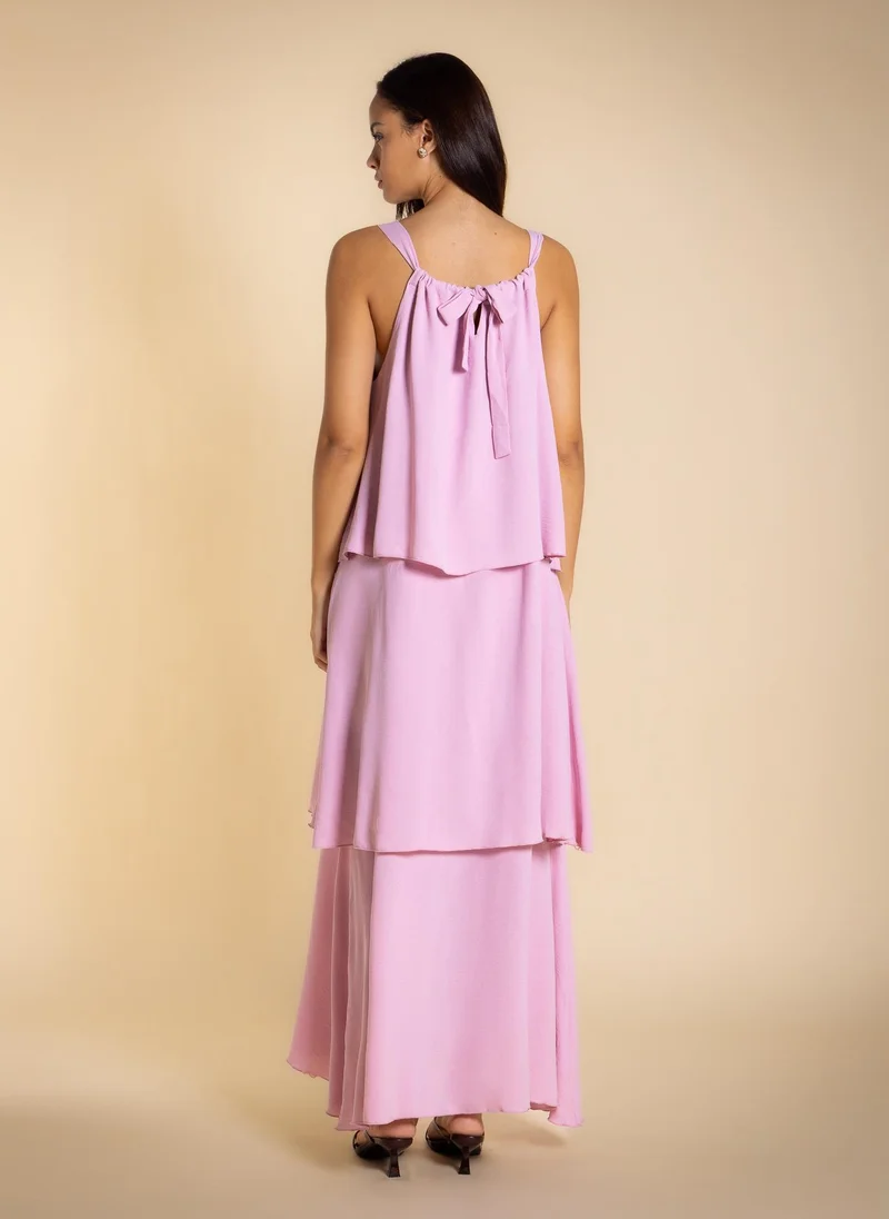 SHAPES light pink MIDI RUFFLE DRESS WITH JACKET for Women | Best Price UAE