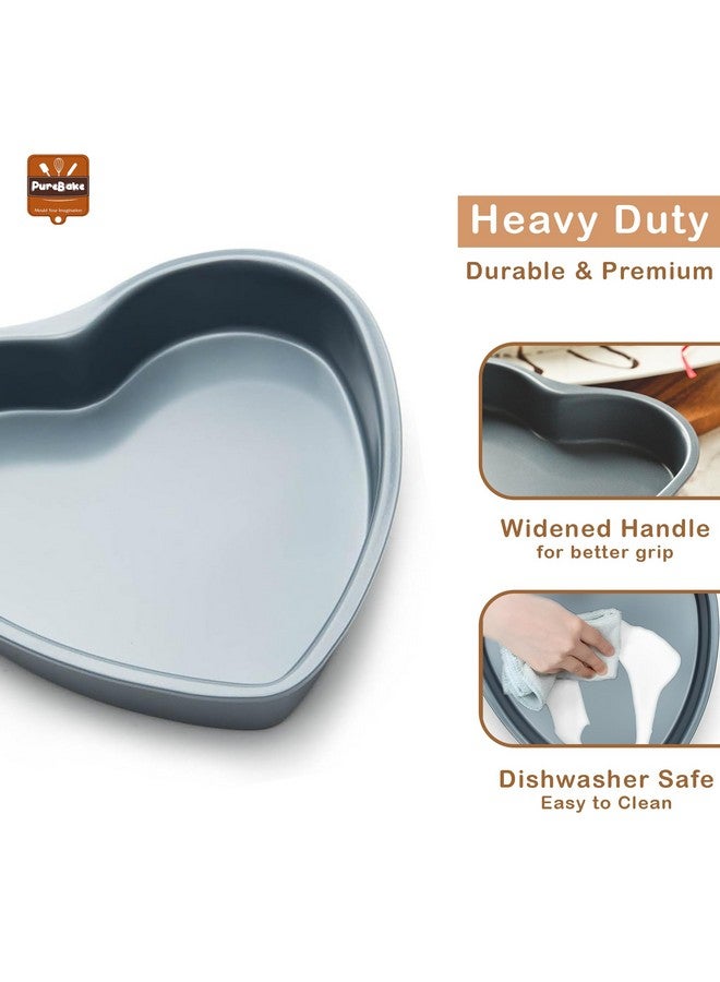 PureBake مجموعة صنع الكعك المتميزة من بيور باك 4 قطع، مجموعة قوالب كعك من الصلب الكربوني المعتمد من SGS، مناسبة للميكروويف، فرن OTG، وآمنة في غسالة الصحون (6 قوالب + قالب كعك على شكل قلب ومربع + قالب كعك)، أسود - Image 5